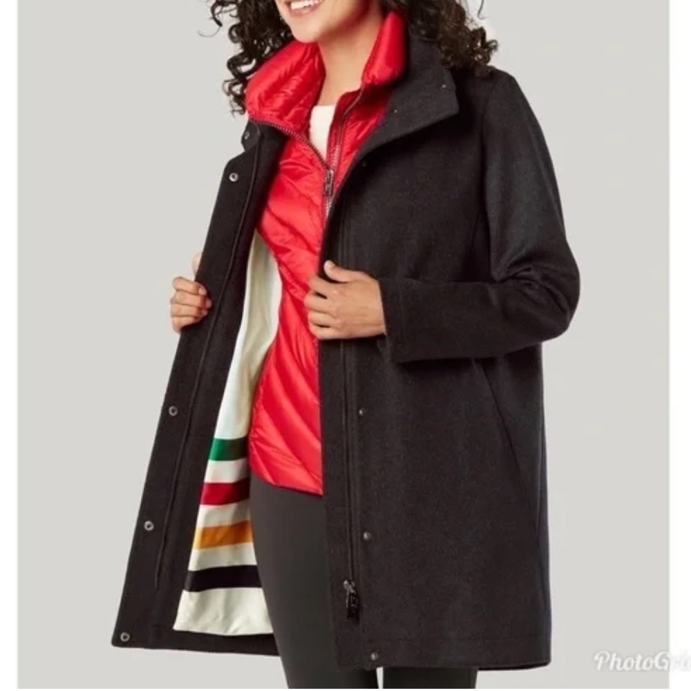 Pendleton zip up pea coat